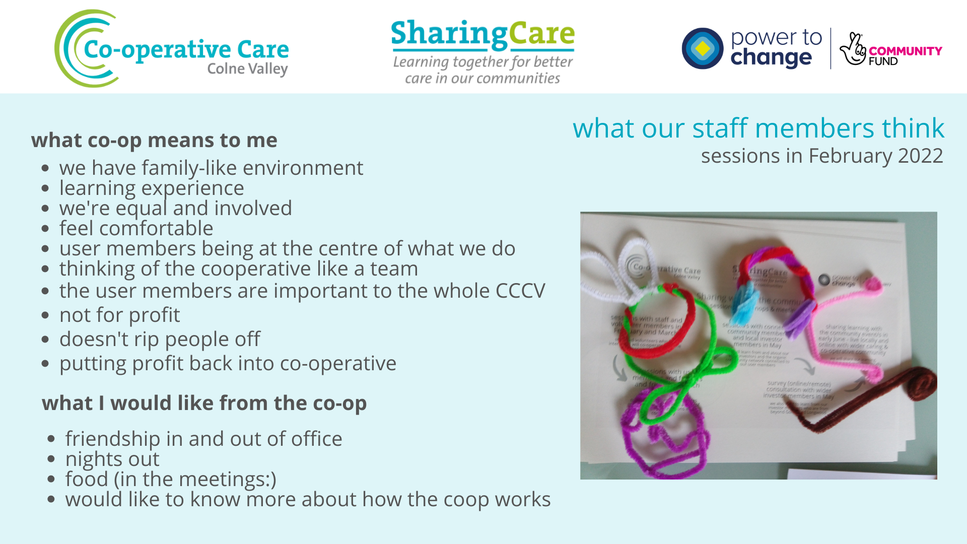 what staff have said during consultation